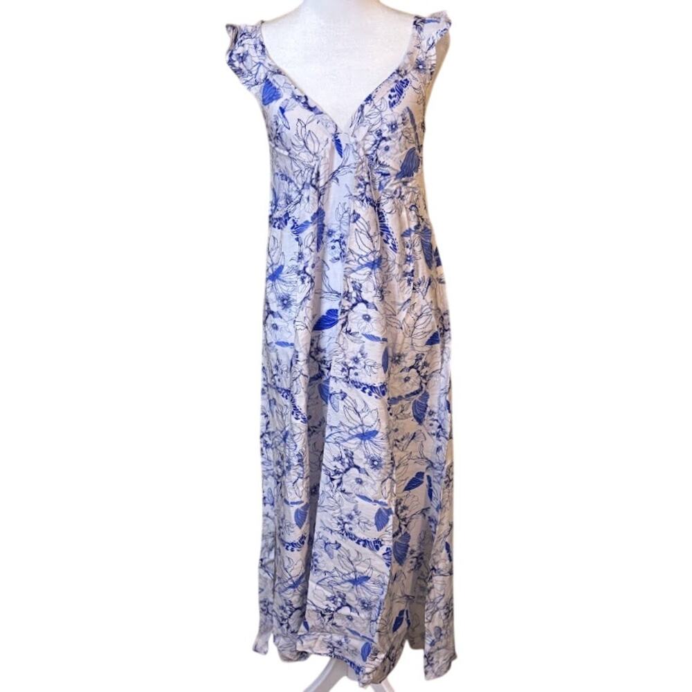 Stitchdrop Cobalt Blue Floral‎ Maxi Dress - Size Small NWT